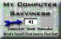 My computer geek score is greater than 41% of all people in the world! How do you compare? Click here to find out!