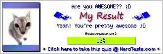 Are you AWESOME?? :D -- Create and Take a Fun Quiz @ NerdTests.com's User Tests!