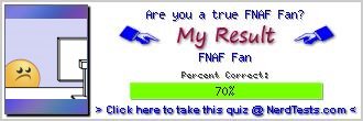 Are you a true FNAF Fan? -- Make and Take a Fun Test @ NerdTests.com's User Tests!