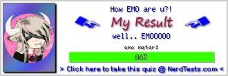 How EMO are u?! -- Create and Take a Fun Test @ NerdTests.com's User Tests!