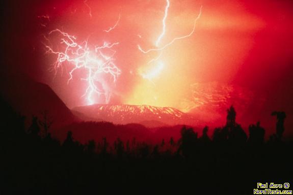 Lightning Stirkes Volcano