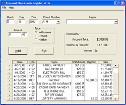 personal checkbook register personal checkbook register