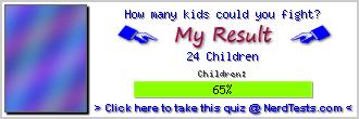 How many kids could you fight? -- Make and Take a Fun Test @ NerdTests.com's User Tests!