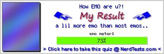 How EMO are u?! -- Create and Take a Fun Test @ NerdTests.com's User Tests!