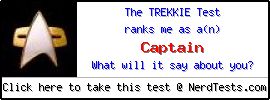 The Trekkie Test -- Create and Take a Fun Test @ NerdTests.com's User Tests!