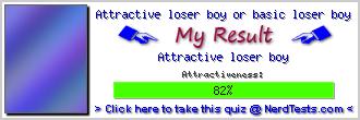Attractive loser boy or basic loser boy -- Create and Take a Fun Test @ NerdTests.com's User Tests!