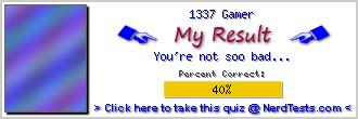 my result: you're not so bad... 40% correct