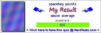 spacehey points -- Make and Take a Fun Quiz @ NerdTests.com's User Tests!