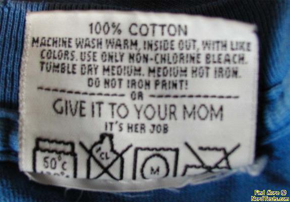 Washing instructions