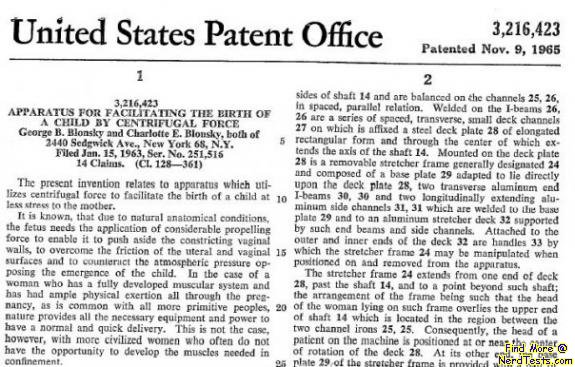 Centrifugal Birth Patent