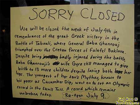 Sorry, We’re Closed